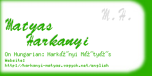 matyas harkanyi business card